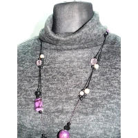 Melanżowy luźny sweter OVERSIZE z golfem - grafitowy